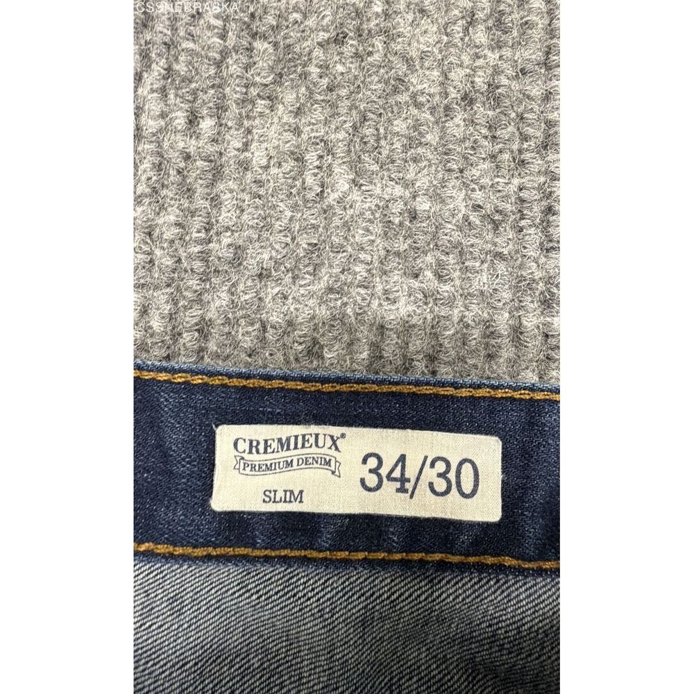 Cremieux Men's Premium Denim Slim Fit Dark Wash Blue Jeans Sz 34x30 - Picture 7 of 8